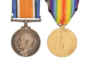 WWI, pair, British War Medal and Victory Medal SE-15088 Cpl E L Camp AVC