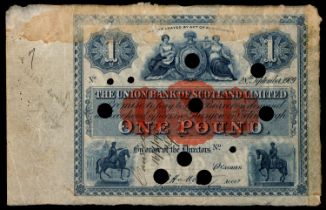 Scotland, Pound Note, Union Bank, 1901, Proof, marked 'Colour Correct' on reverse, eleven official