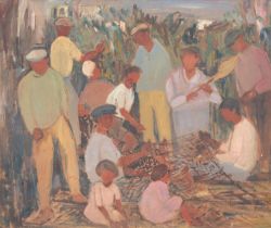 Impressionist School, 20th c - Study of South-East Asian Crafts, oil on canvas, 51 x 61cm Good