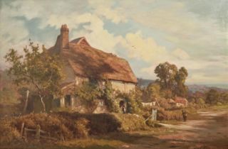 Edwin Henry Holder (1847-1922) - Country Cottage, signed, oil on canvas, 50 x 75cm Good condition