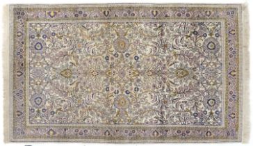 A Kashmir silk floral rug, 150 x 95cm