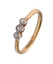 A diamond ring, gold hoop marked 18ct PT, 2.5g, size N Good condition