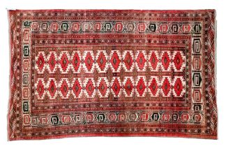 An antique Yomut Turkmen rug, 198 x 130cm