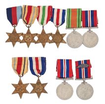 WWII, Stars (6), Defence and War Medal (4) (10)