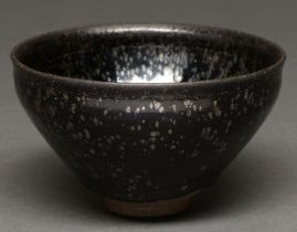 A Chinese oil spot glazed slip glazed stoneware bowl, 12cm diam, bears collection label Good