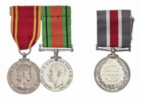 Group of three, Defence Medal, Fire Brigade Long Service Medal and Association of Professional