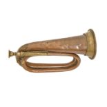 Maritime interest. A brass and copper bugle, R J Ward & Sons 10 St Anne St Liverpool, No 58322,
