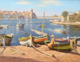 Edward Albert Hickling (1913-1998) - Collioure Beach, South France, signed, titled Guildhall Art
