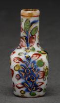 A Chinese porcelain miniature or toy vase, Kangxi period, early 18th c, painted with stylized