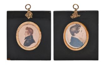 English School, early 19th century, two portrait miniatures of gentlemen,  one called John