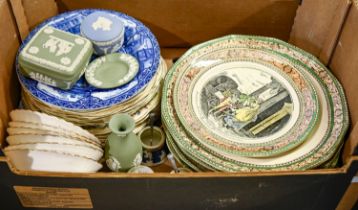 Miscellaneous ceramics, including a set of five Adams earthenware Prize of London plates, six