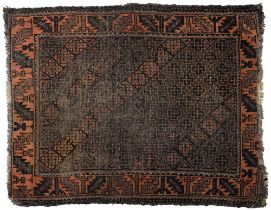 An antique Baluch rug, 124cm x 92cm and a Persian Bijar Kilim rug, 102cm x 74cm