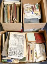 Miscellaneous ephemera, mostly printed, including a 19th c disbound photograph album of