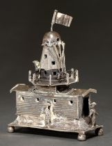 A Dutch silver toy windmill, early 20th c, control mark, 10.5cm h, 2ozs 17dwts Wear and much old
