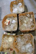 Miscellaneous cut and other glassware, including vases, tazzas, bowls, drinking glass, etc