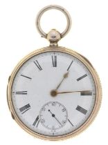 An English silver fusee lever watch, John Russell & Co, Glasgow, No 60547, 53mm diam, London 1888