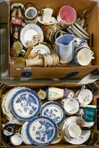 Miscellaneous ceramics, including Arthur Wood basket, Booths Real Old Willow pattern tea and