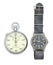 A British military issue CWC wristwatch, quartz movement, 34mm diam, marked on caseback W10/6645-
