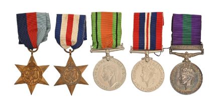 WWII, attributed group of five, 1939-1945 Star, France and Germany Star, Defence Medal, War Medal,