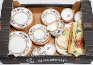 A Coalport Flower-Pot tea service and a Royal Doulton earthenware Autumn Glory pattern sandwich set,