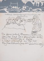Sir John Kyffin Williams OBE, RA (1918-2006) - Three illustrated limericks, including "The Young