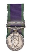 General Service Medal, one clasp, Northern Ireland 24072922 Tpr D Sykes 14/20 Hussars