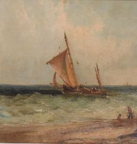 English Marine School, mid-19th c - A Schooner of the Coast, indistinctly monogrammed in the lower-