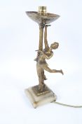 An Art Deco gilt spelter lamp base.