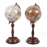 A pair early 20th century tabletop miniature globes.