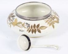 A late Victorian Royal Worcester ‘Longton Hall’ silver mounted Aesthetic Movement bowl.