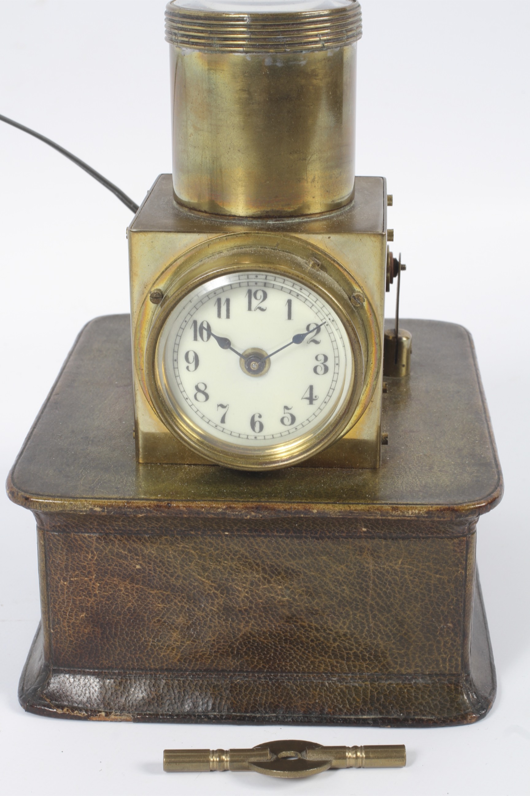 A vintage brass night projecting bedroom clock, circa 1910. - Image 2 of 3