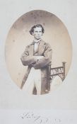 A framed signed photograph of King Ludwig II of Bavaria. Inscribed and dated Munchen 6 May 1865.