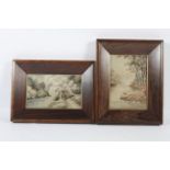Two framed Japanese silkwork pictures, early-mid 20th century.