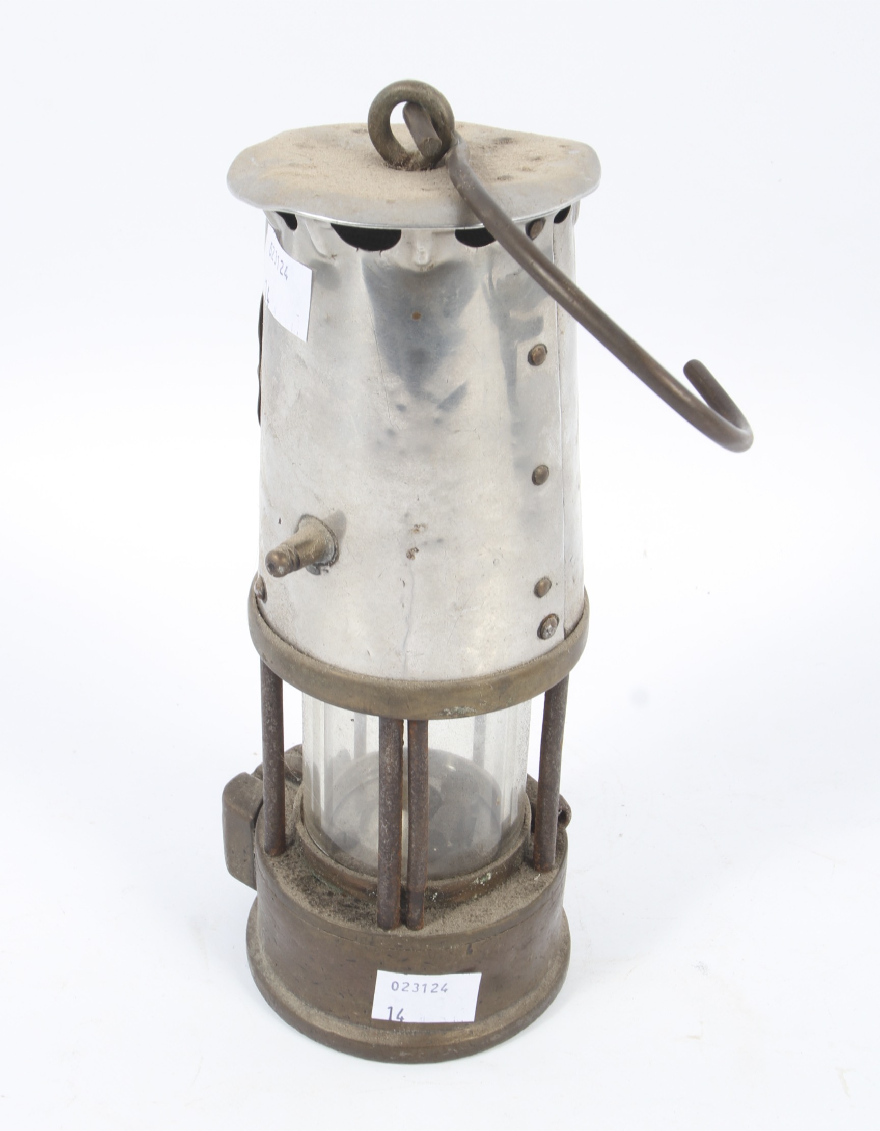 A vintage Eccles (Manchester) The Protector brass miner's lamp Type 6RS. - Image 2 of 2