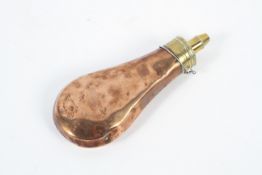 A 19th century Sykes pattern copper and brass powder flask.