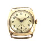 A mid-century 9ct gold cased wristwatch.