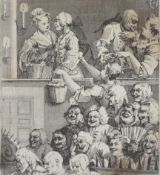 After William Hogarth (1697-1764), The Laughing Audience, engraving.