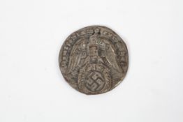 An unusual German Third Reich WWII era metal plaque 'Deutschland Erwache'.