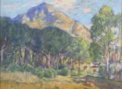 Mid-20th Century School, Lions Head, Cape Town, pastel.