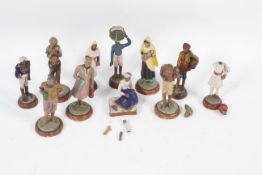 A collection of terracotta figures of Indian origin.