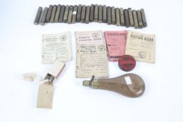 An assortment of military collectables.