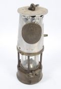 A vintage Eccles (Manchester) The Protector brass miner's lamp Type 6RS.