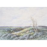 L Bowing, Moorland view, watercolour, circa 1910.