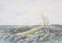 L Bowing, Moorland view, watercolour, circa 1910.