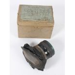 A boxed Air Raid Precaution WWII gas mask.