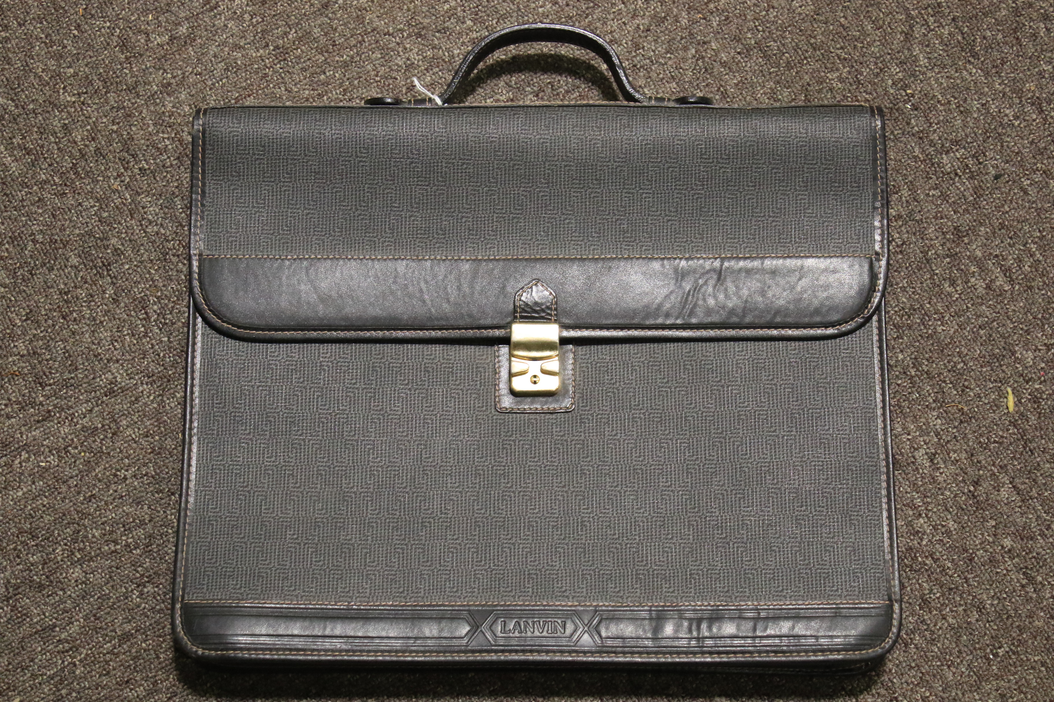 A Lanvin black leather satchel and a vintage ladies Widegate leather purse. - Image 6 of 16