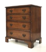 A Georgian style mahogany chest of drawers of small proportion.