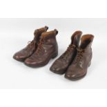 Two pairs of early 20th century leather boots.