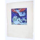 After George Barbier (1882-1932), Art Deco Mythological Scene, hand coloured print.