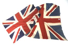 Two 20th century fabric Union flags.